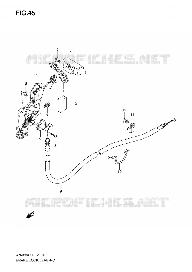 PARKEERTERREIN REM Suzuki SCOOTER 400 BURGMAN 2010  AN400ZAL0(E2)