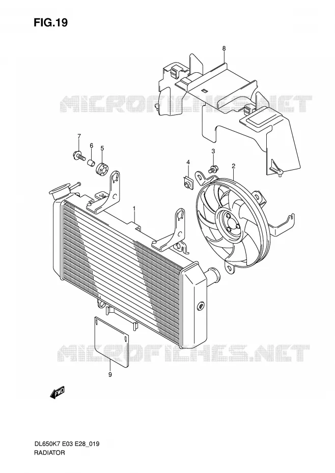 RADIATOR Suzuki MOTO 650 V-STROM 2009  DL650K9(E3/E28)
