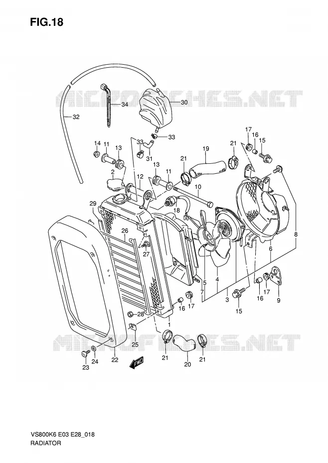 RADIATOR Suzuki MOTO 800 INTRUDER 2006  VS800K6(E3/E28)