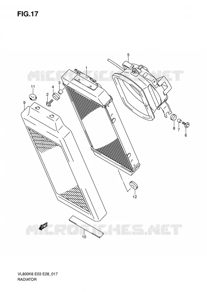 RADIATOR Suzuki MOTO 800 VOLUSIA 2006  VL800CK6(E3/E28)