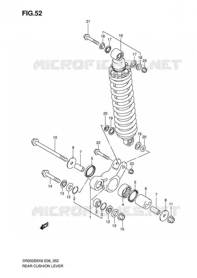 SCHOKBREKER AANEENSCHAKELING Suzuki MOTO 200 DR 2010  DR200SEL0(E6)