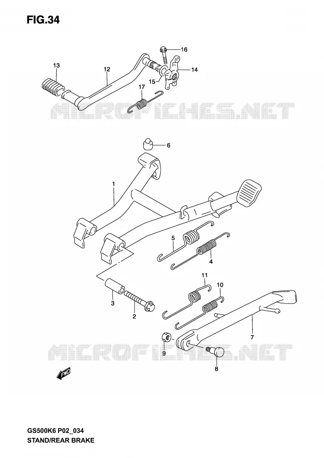 STAND (MODELE K3) Suzuki MOTO 500 GS-E 2005  GS500UK5(P19)