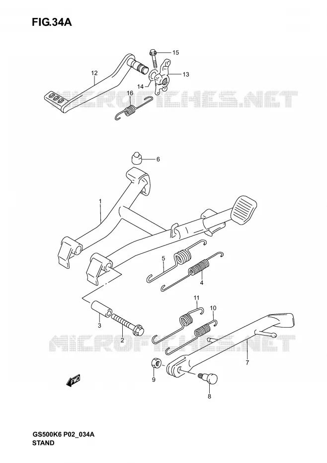 STAND (MODELE K4/K5/K6) Suzuki MOTO 500 GS-F 2006  GS500FUK6(P19)