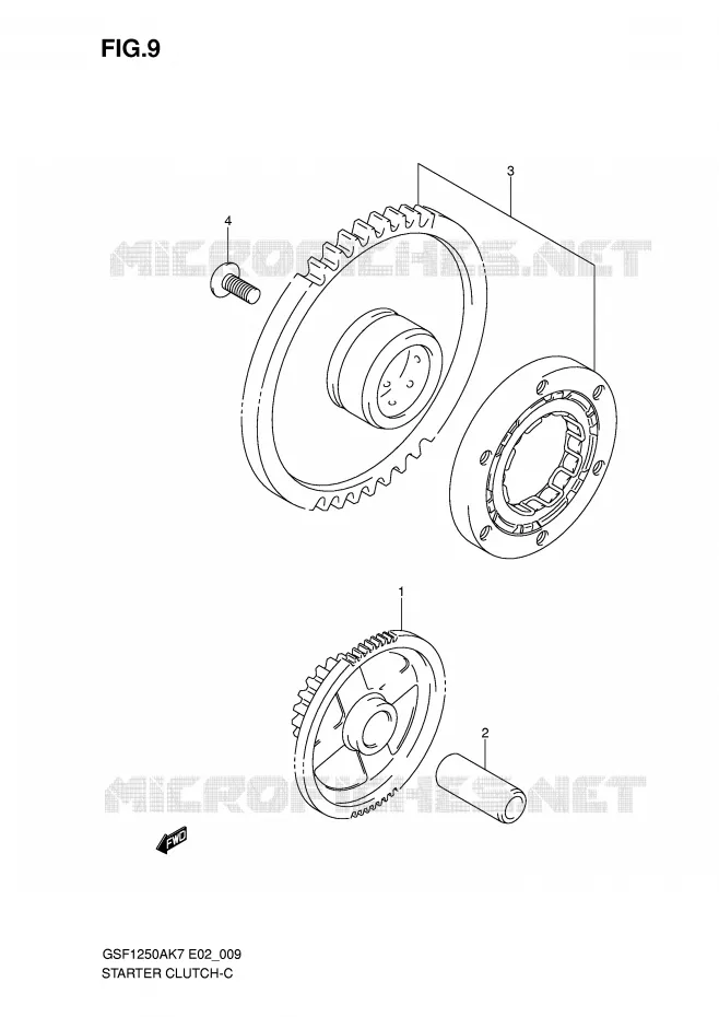STARTMOTOR CLUTCH Suzuki MOTO 1250 BANDIT-S 2009  GSF1250SAZK9(E2)