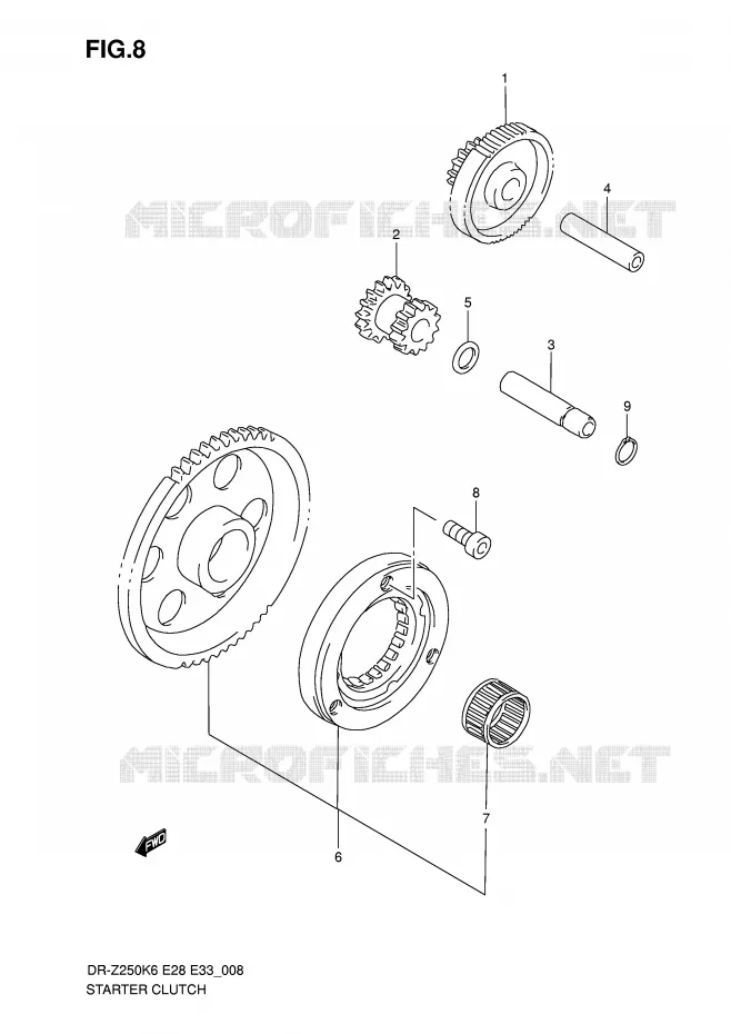 STARTMOTOR CLUTCH Suzuki MOTO 250 DR-Z 2006  DR-Z250K6(E28/E33)