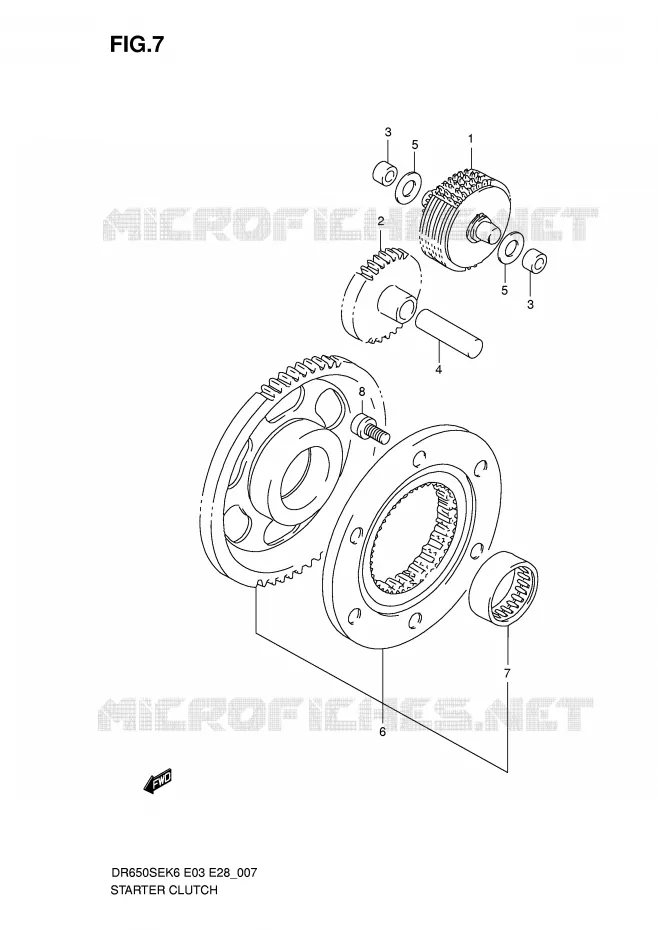 STARTMOTOR CLUTCH Suzuki MOTO 650 DR 2006  DR650SEK6(E3/E28)