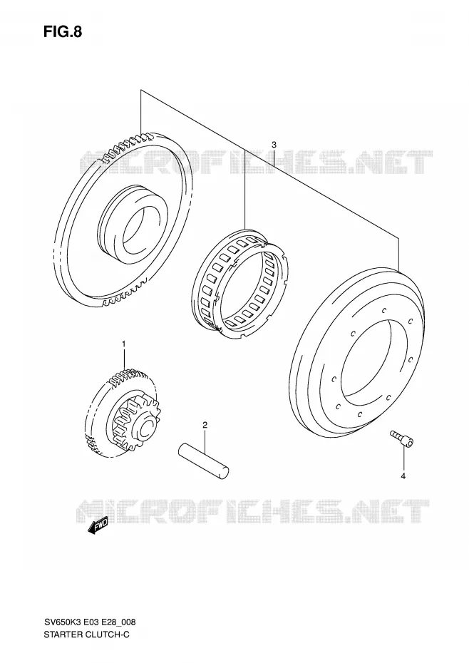 STARTMOTOR CLUTCH Suzuki MOTO 650 SV 2007  SV650AK7/SAK7(E3/E28)