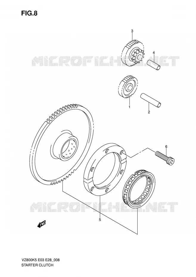 STARTMOTOR CLUTCH Suzuki MOTO 800 MARAUDER 2008  VZ800ZK8(E3/E28)