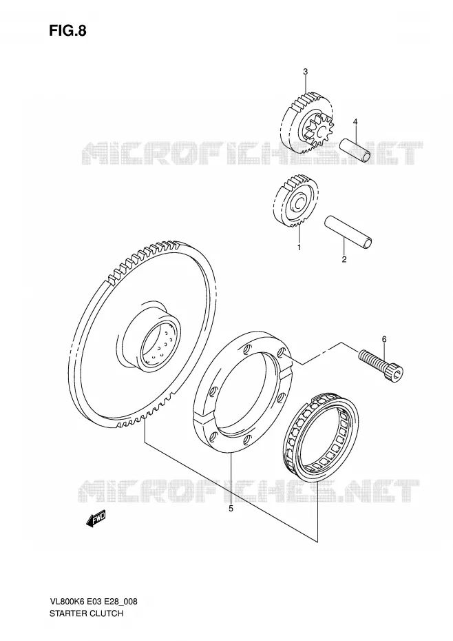 STARTMOTOR CLUTCH Suzuki MOTO 800 VOLUSIA 2006  VL800CK6(E3/E28)