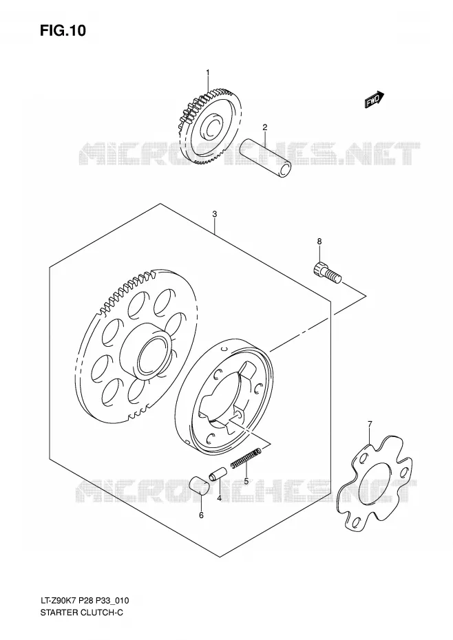STARTMOTOR CLUTCH Suzuki QUAD 90 QUADSPORT 2010  LT-Z90L0(P28/P33)