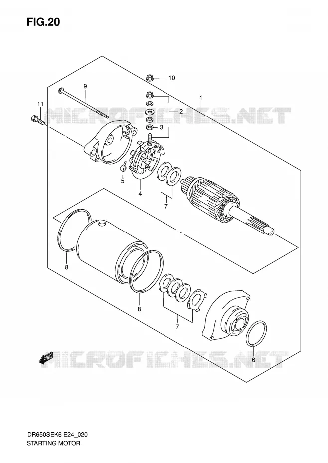 STARTMOTOR Suzuki MOTO 650 DR 2007  DR650SEK7(E24)