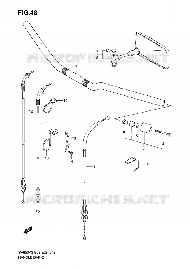STUUR (WITHOUT COWLING) Suzuki MOTO 650 SV 2007  SV650AK7/SAK7(E3/E28)