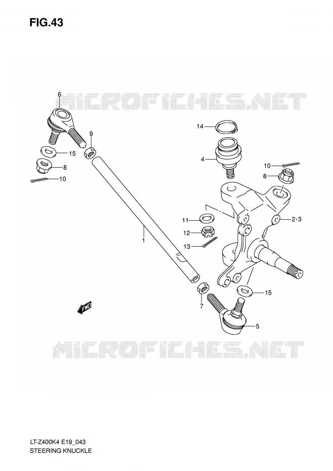 STUURINRICHTINGS - HUB (MODELE K4) Suzuki QUAD 400 QUADSPORT 2007  LT-Z400K7(E19)