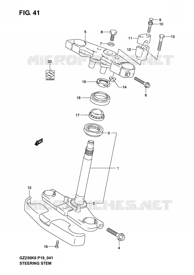 STUURKOLOM Suzuki MOTO 250 MARAUDER 2006  GZ250K6(P19)