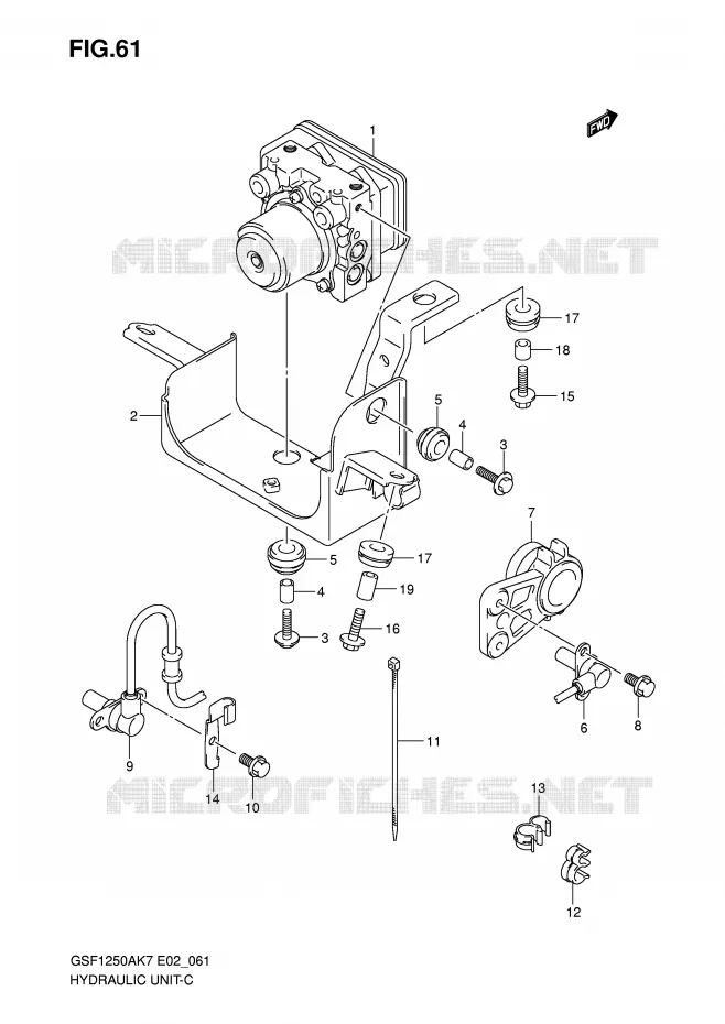 ABS (GSF1250AK7/SAK7/AK8/SAK8/AK9/SAK9/SAZK9/SL0/SAL0) Suzuki MOTO 1250 BANDIT-S 2009  GSF1250SK9(E2)