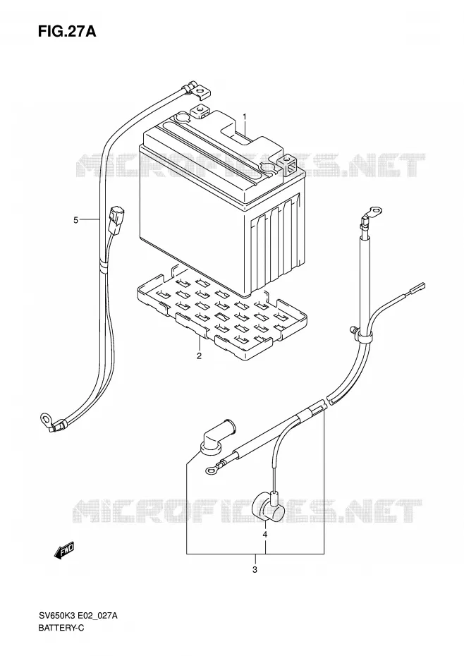 ACCU (FOR SV650A/SV650UA/SV650SA/SV650SUA) Suzuki MOTO 650 SV-S 2003  SV650SK3(E2)