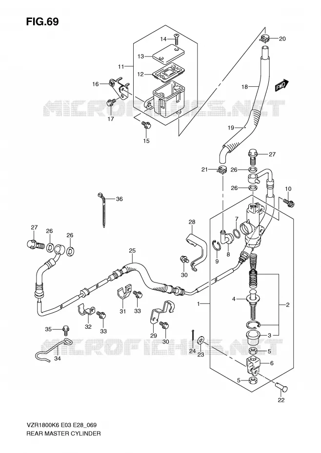 ACHTER HOOFDREMCILINDER Suzuki MOTO 1800 INTRUDER 2008  VZR1800ZK8(E3/E28)