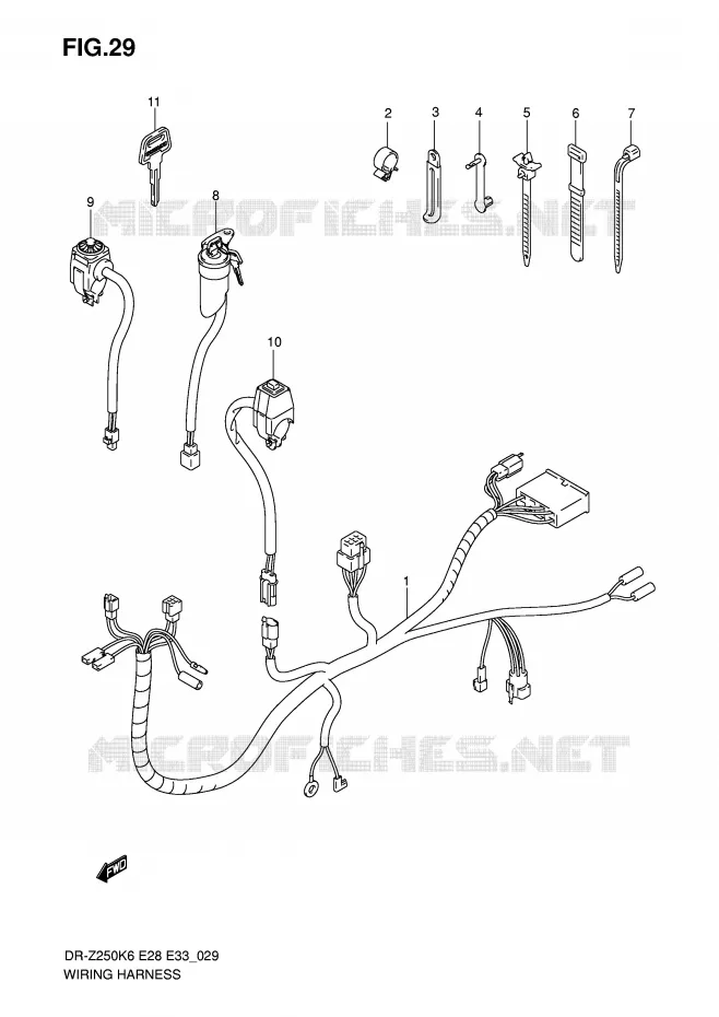 BEDRADING Suzuki MOTO 250 DR-Z 2007  DR-Z250K7(E28/E33)