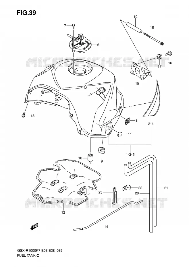 BENZINETANK (MODEL K7) Suzuki MOTO 1000 GSX-R 2008  GSX-R1000 K8 (E03)