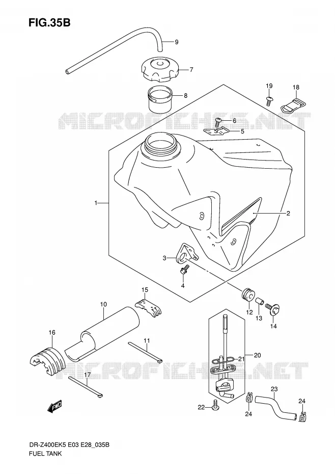 BENZINETANK (MODEL K7) Suzuki MOTO 400 DR-Z 2006  DR-Z400EK6(E3/E28)