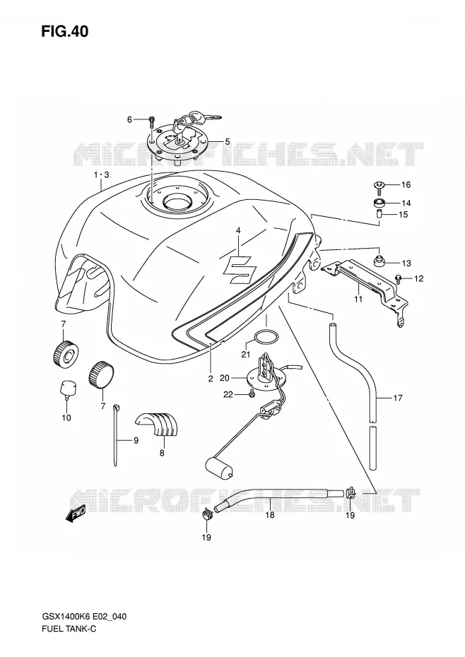 BENZINETANK (MODELE K6) Suzuki MOTO 1400 GSX 2007  GSX1400ZK7(E2)