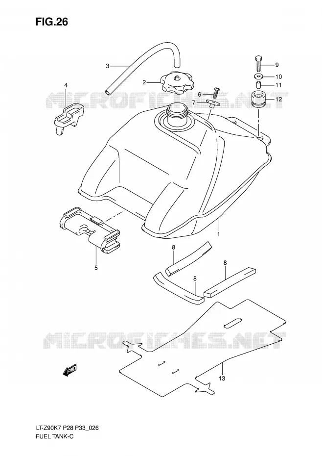 BENZINETANK Suzuki QUAD 90 QUADSPORT 2009  LT-Z90K9(P28/P33)