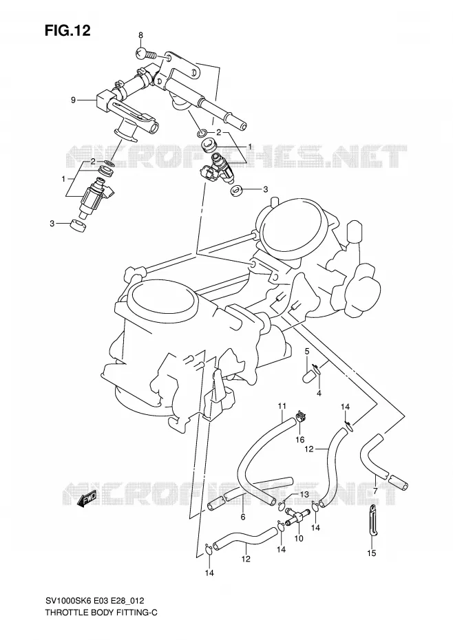 BRANDSTOFSLANG Suzuki MOTO 1000 SV-S 2006  SV1000SK6(E3/E28)
