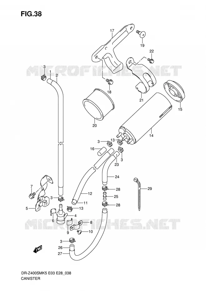 CANISTER (E33) Suzuki MOTO 400 DR-Z 2007  DR-Z400SMK7(E3/E28)