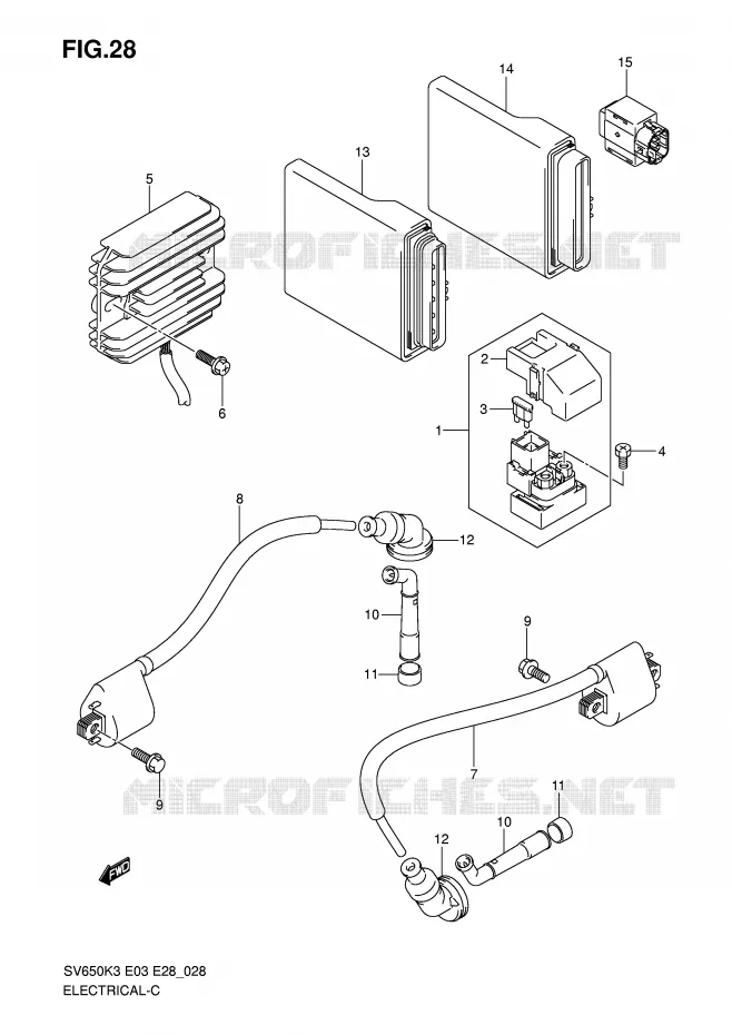 ELEKTRISCH (MODEL K3/K4/K5/K6) Suzuki MOTO 650 SV 2007  SV650K7/SK7(E3/E28)
