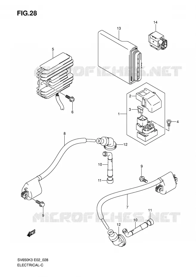ELEKTRISCH (MODEL K3/K4/K5/K6) Suzuki MOTO 650 SV 2007  SV650UAK7(E2)