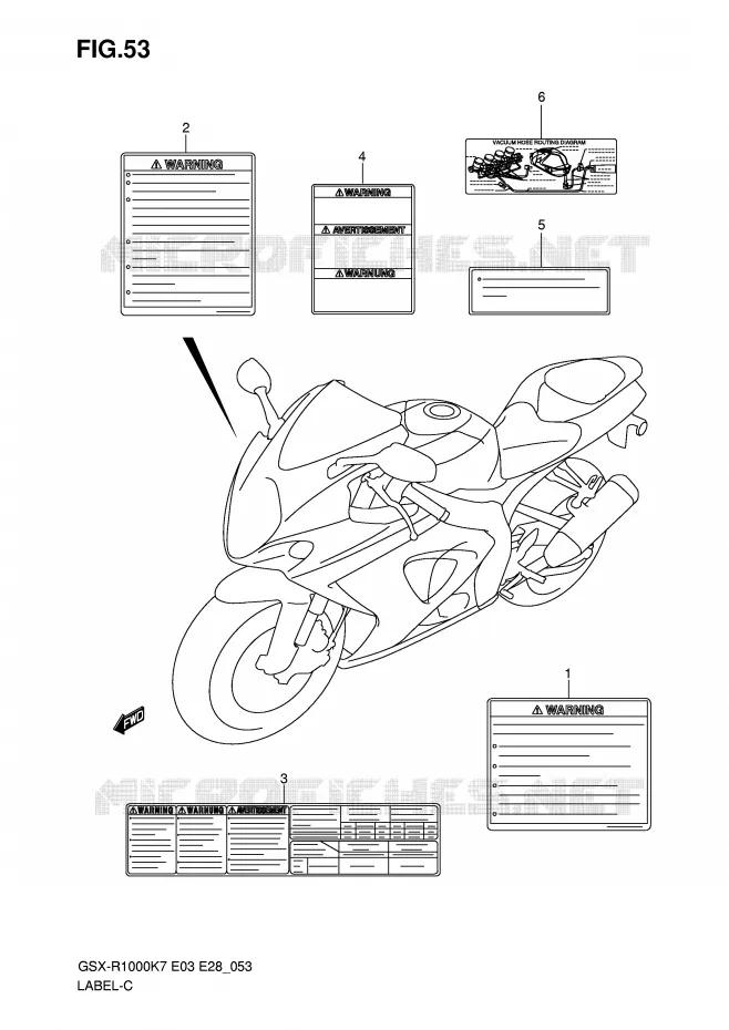 ETIKET Suzuki MOTO 1000 GSX-R 2008  GSX-R1000 K8 (E33)