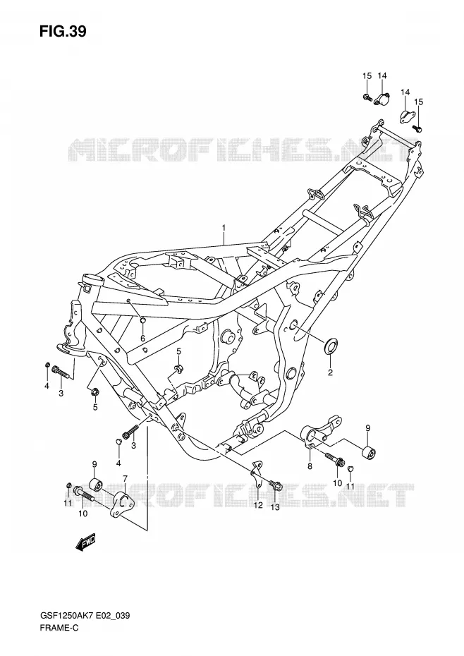 FRAME (MODEL K7/K8) Suzuki MOTO 1250 BANDIT-S 2007  GSF1250SK7(E2)