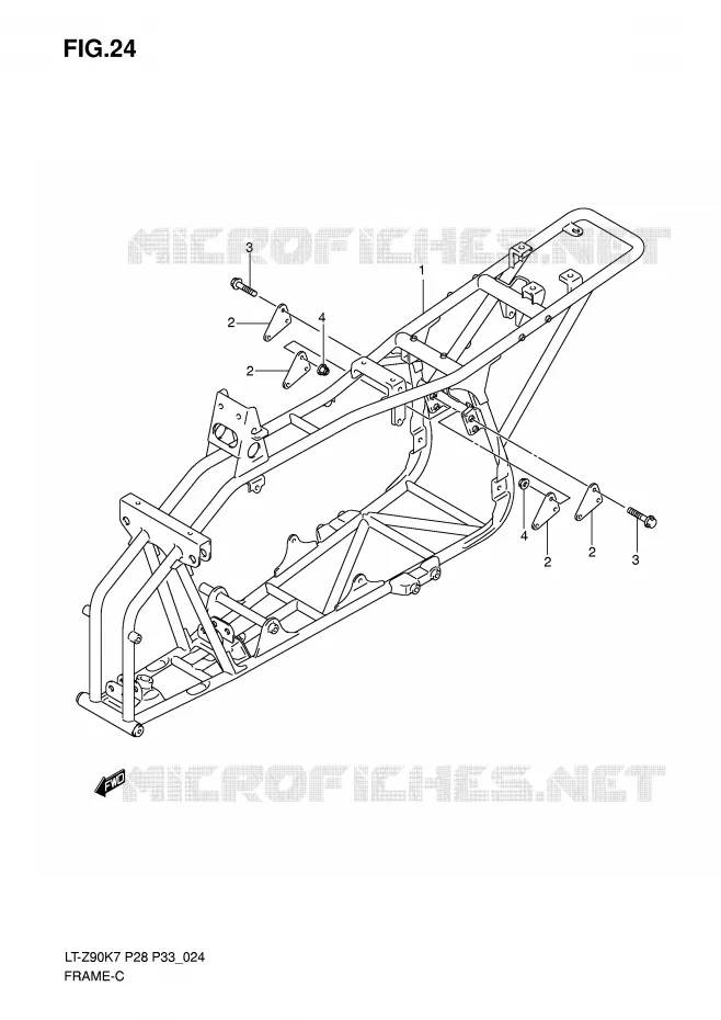 FRAME Suzuki QUAD 90 QUADSPORT 2009  LT-Z90ZK9(P28/P33)