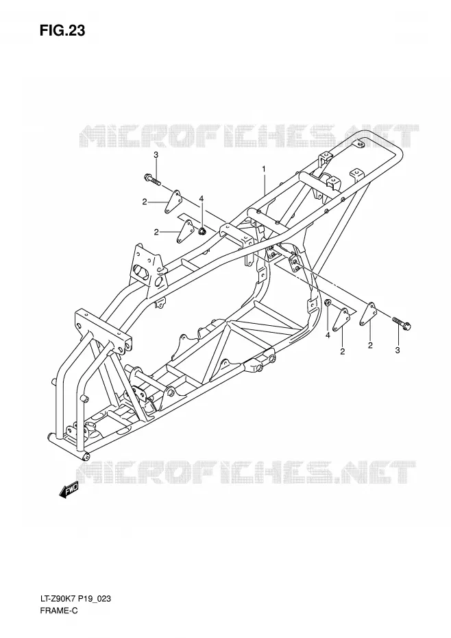 FRAME Suzuki QUAD 90 QUADSPORT 2010  LT-Z90L0(P19)