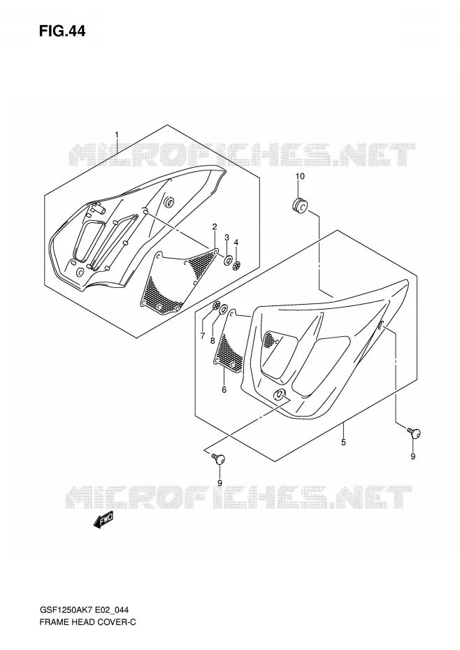 FRONT FRAME COVER (GSF1250/A) Suzuki MOTO 1250 BANDIT-S 2007  GSF1250SK7(E2)
