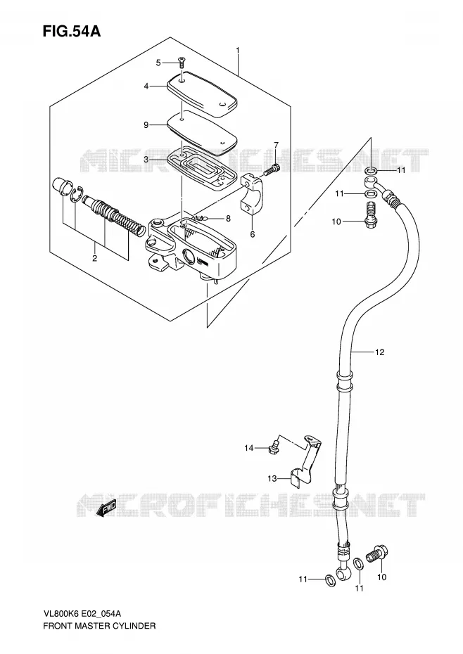 FRONT HOOFDREMCILINDER (MODEL K7/K8/K9/L0) Suzuki MOTO 800 VOLUSIA 2007  VL800UEK7(E2)