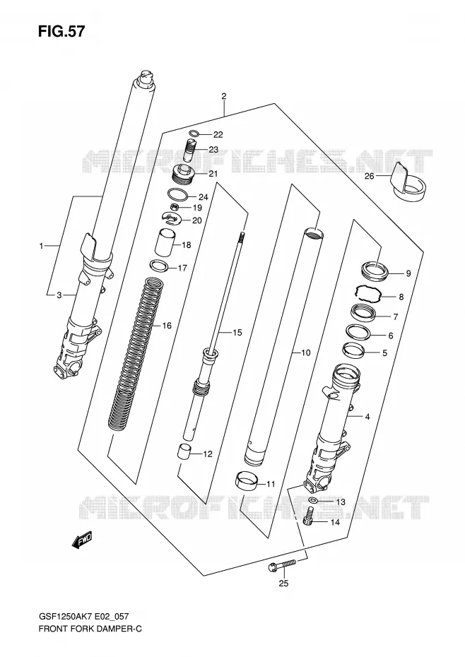 FRONT SCHOKDEMPER Suzuki MOTO 1250 BANDIT-S 2009  GSF1250SAK9(E2)