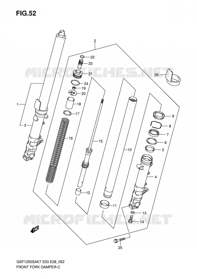 FRONT SCHOKDEMPER Suzuki MOTO 1250 BANDIT-S 2009  GSF1250SK9(E3/E28)