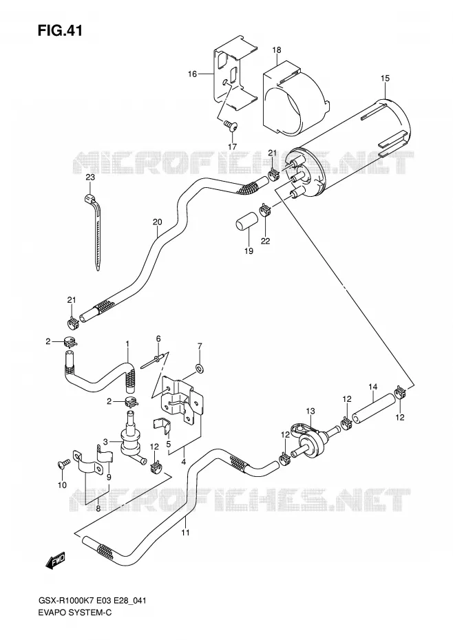 FUEL EVAP SYSTEM (E33) Suzuki MOTO 1000 GSX-R 2007  GSX-R1000 K7 (E33)