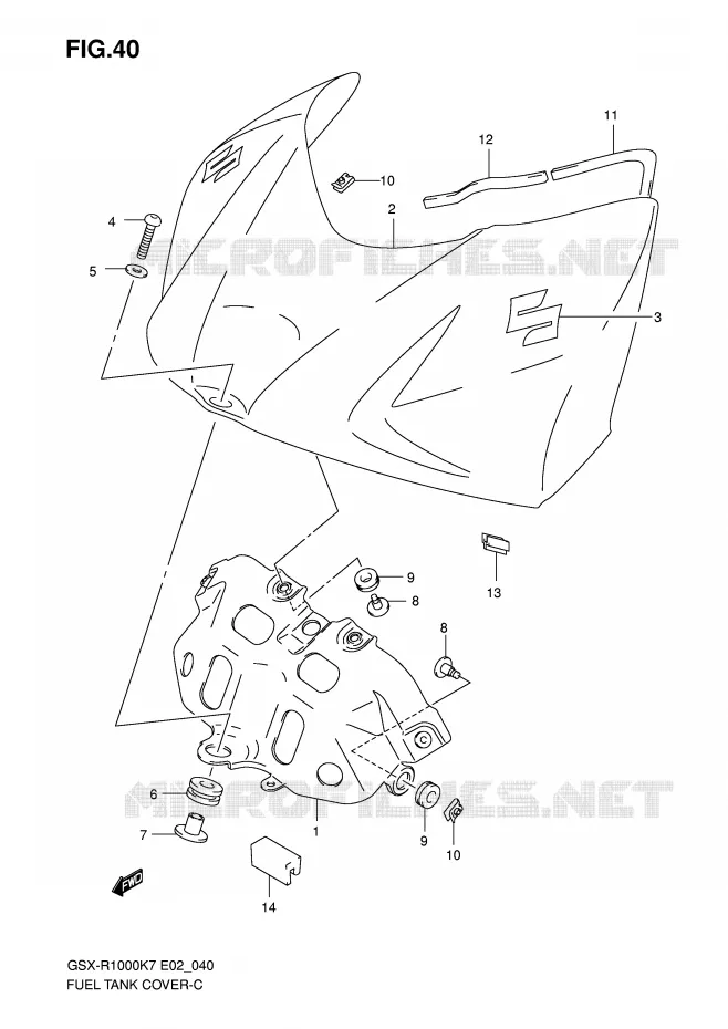 FUEL TANK VOORKLEP (MODEL K7) Suzuki MOTO 1000 GSX-R 2007  GSX-R1000K7(E2)