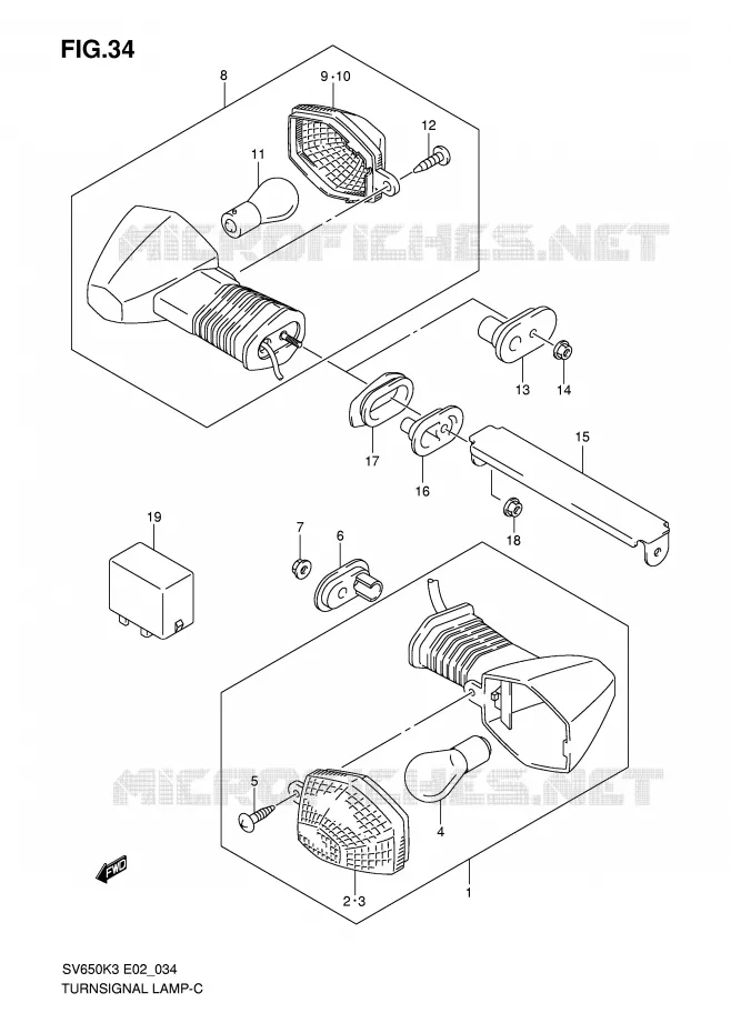 INDICATOREN (NOTE) Suzuki MOTO 650 SV 2005  SV650K5(E2)
