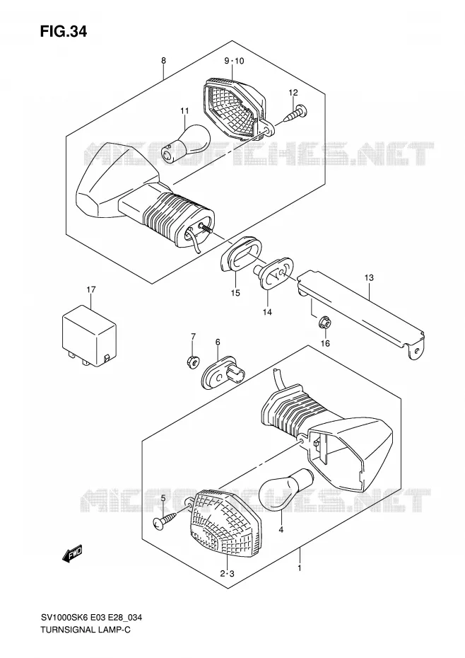 INDICATOREN (SV1000) Suzuki MOTO 1000 SV 2007  SV1000SK7(E3/E28)
