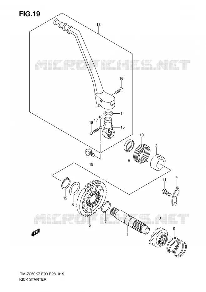 KICKSTARTER Suzuki MOTO 250 RM-Z 2008  RM-Z250K8(E3/E28)