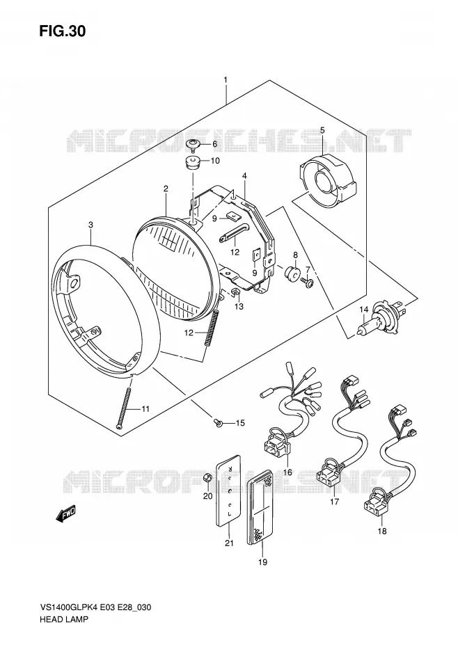 KOPLAMP Suzuki MOTO 1400 INTRUDER 2007  VS1400K7(E3/E28)