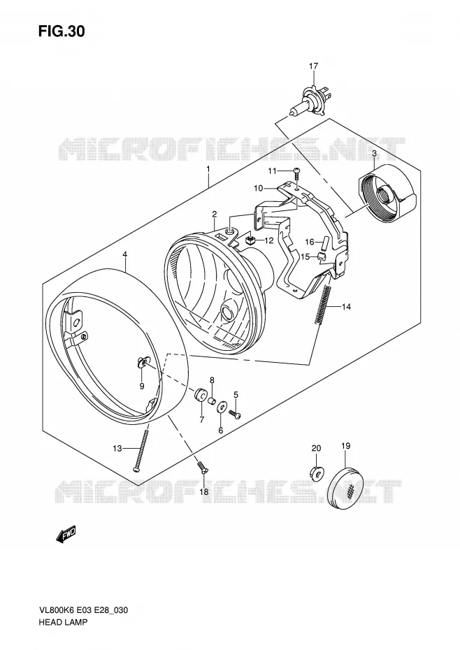 KOPLAMP Suzuki MOTO 800 INTRUDER 2007  VL800CK7(E3/E28)
