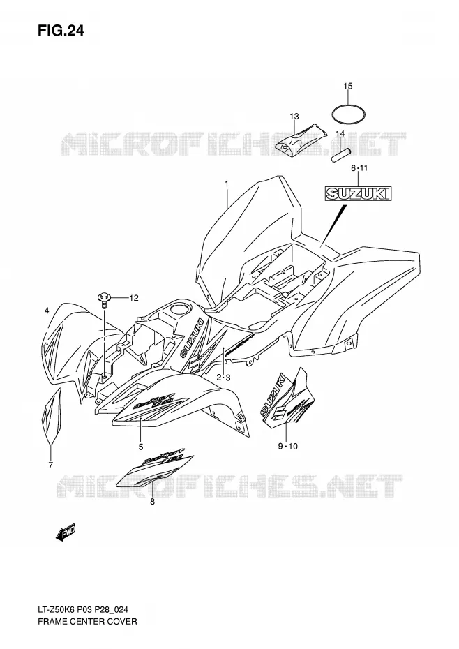 KUIP (MODEL K6/K7) Suzuki QUAD 50 QUADSPORT 2010  LT-Z50L0(P3/P28)