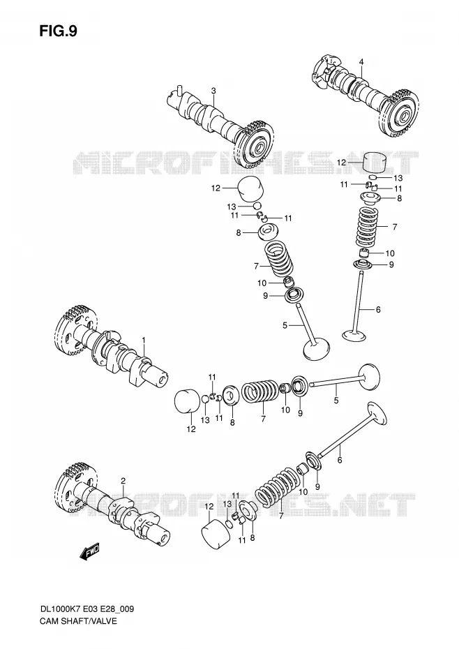 NOKKENAS - VALVES Suzuki MOTO 1000 V-STROM 2009  DL1000K9(E3/E28)