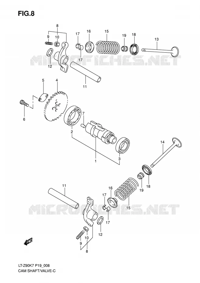 NOKKENAS - VALVES Suzuki QUAD 90 QUADSPORT 2010  LT-Z90ZL0(P19)