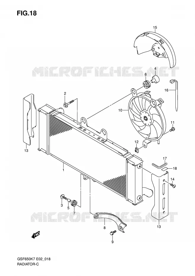 RADIATOR Suzuki MOTO 650 BANDIT 2007  GSF650SAK7(E19)