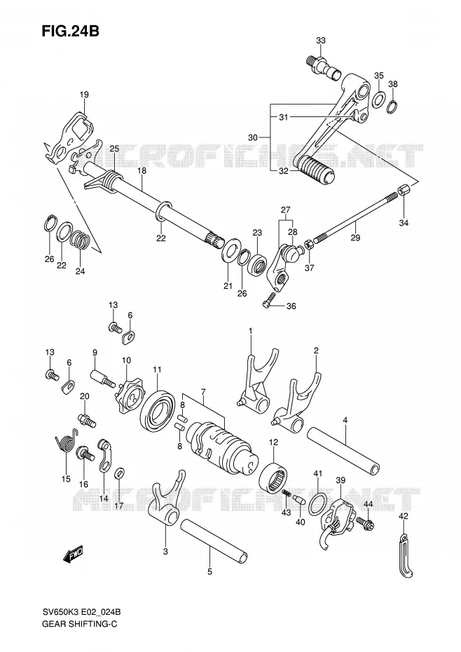 SCHAKELEN ASSY (MODEL K5/K6/K7) Suzuki MOTO 650 SV 2003  SV650K3(E2)